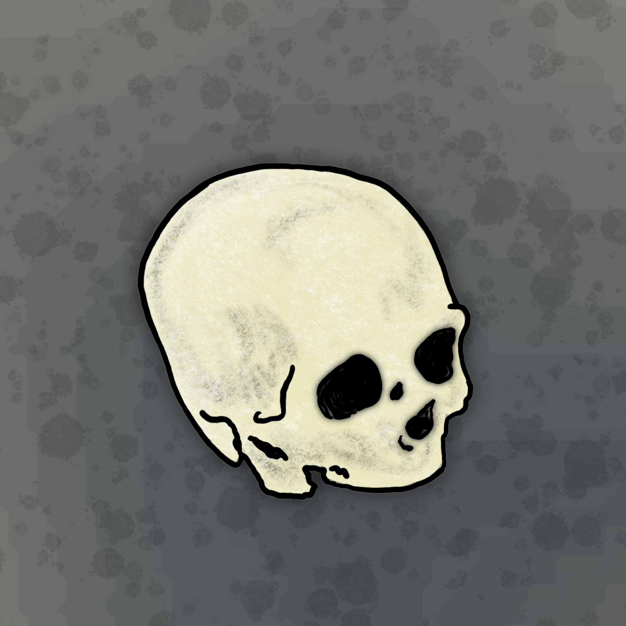 A skull sketch done in Procreate.